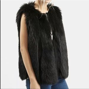TOPSHOP Faux Fur Black Vest